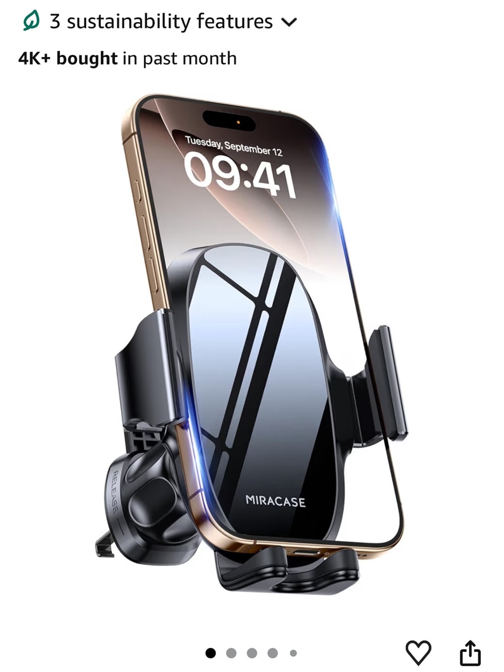 Black Wireless Car Phone Mount Holder
